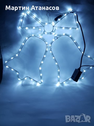 Бяла Лед Мини Снежинка 35 х 35см Коледна Украса, снимка 3 - Лед осветление - 23468871