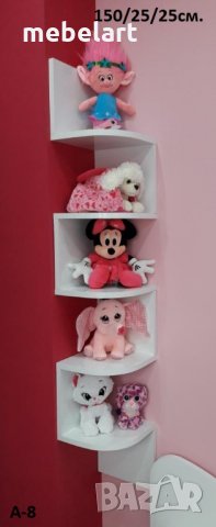 Ъглова Етажерка за стена - Жълта, снимка 7 - Бюра - 23350952