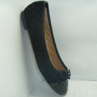 Дамски обувки EST INT-197 черни лак и велур, панделка, снимка 2 - Дамски ежедневни обувки - 13895753