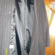Дамско черна палто” M & S Mode „на  елегантни тънки райета с мъхеста яка., снимка 10 - Палта, манта - 9249068