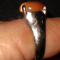 Антична бижутерия - комплект от пръстен и обеци с котешко око, снимка 7 - Бижутерийни комплекти - 26002099