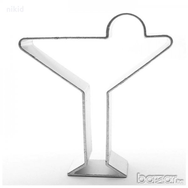 коктейлна висока чаша метален резец форма украса молд бисквитки фондан, снимка 1