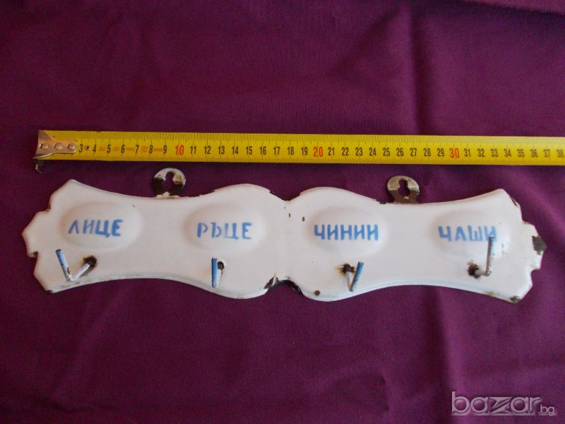 Стара емайлирана закачалка , снимка 1