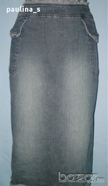 Дизайнерска дънкова еластична пола "Camaieu", снимка 1