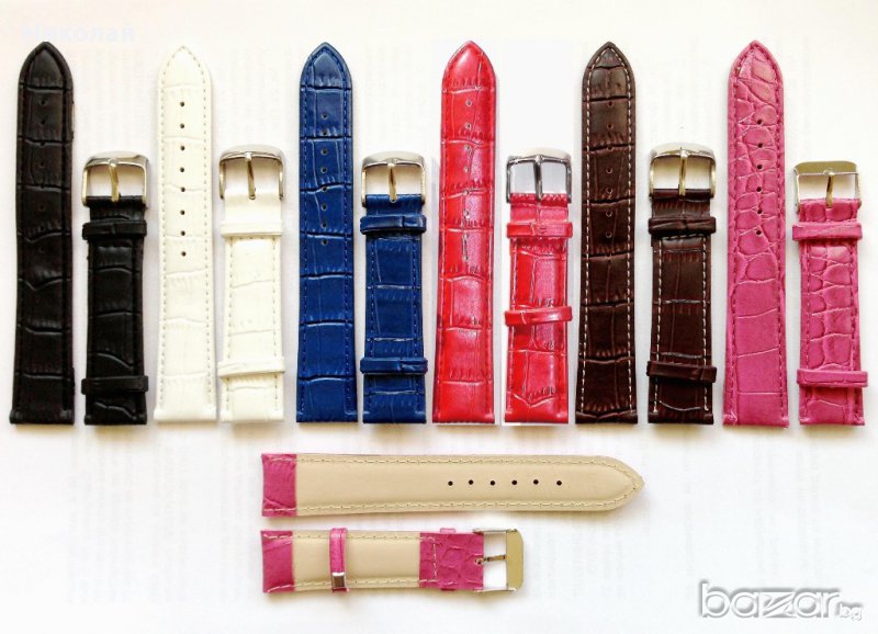 Кожена каишка за ръчен часовник Крокодил Цвят по избор 20mm 22mm 24mm 26mm, снимка 1