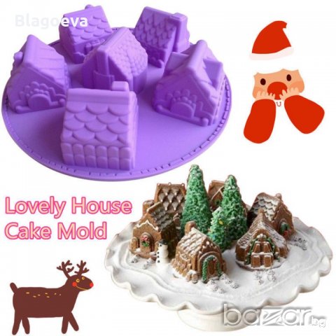 Силиконовa форма „Коледни къщички”, снимка 2 - Форми - 20115360