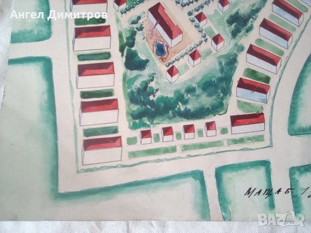 Картина акварел Мони Аладжемов , снимка 3 - Картини - 25413903