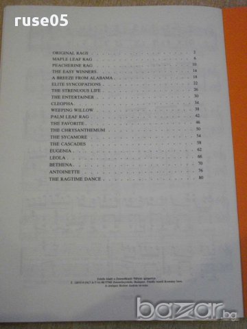 Книга "RAGTIMES FOR PIANO-SCOTT JOPLIN - I." - 84 стр., снимка 5 - Специализирана литература - 15801193