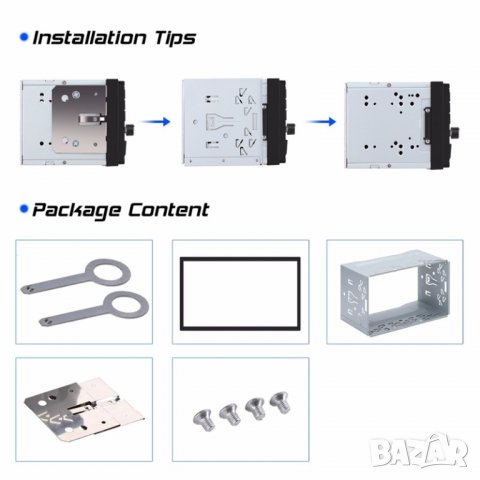 Шейна - кожух, лайсна, планки и винтове за двоен дин, 2 DIN мултимедия за кола, снимка 8 - Други - 23151827