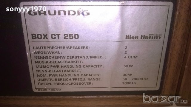 поръчани-grundig box ct 250 high fidelity 2х50w/4ohm, снимка 11 - Тонколони - 18411597
