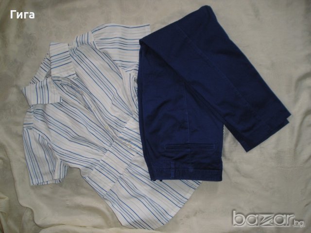 Лот син панталон и  риза L-ки, снимка 3 - Ризи - 18179980