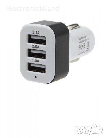 Универсално 12V (3 х USB 5V / 2A / 2.1A / 1A) зарядно за кола автомобил, снимка 2 - Аксесоари и консумативи - 23404900