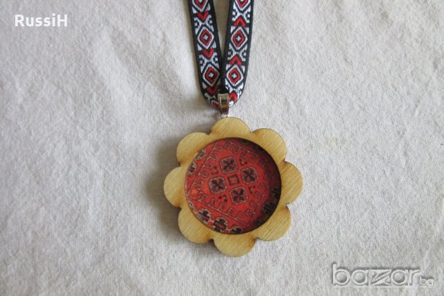 Дървени бижута с българска шевица, снимка 11 - Бижутерийни комплекти - 21426118