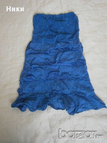 Синя рокля / туника / с воали - ластична ,универсален размер-xs ,s,m, снимка 3 - Рокли - 11083222