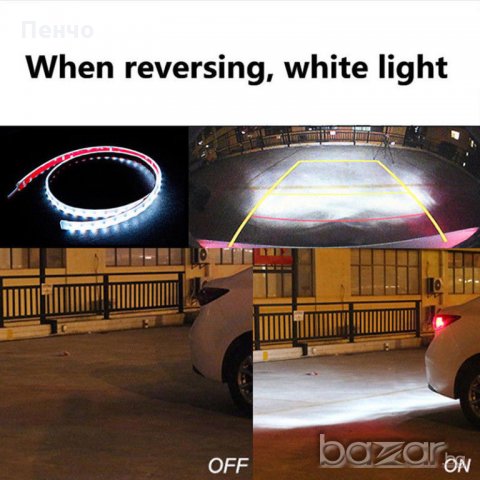 Многоцветна RGB Стоп LED светеща сигнална лента за багажник на кола , снимка 12 - Аксесоари и консумативи - 20303592