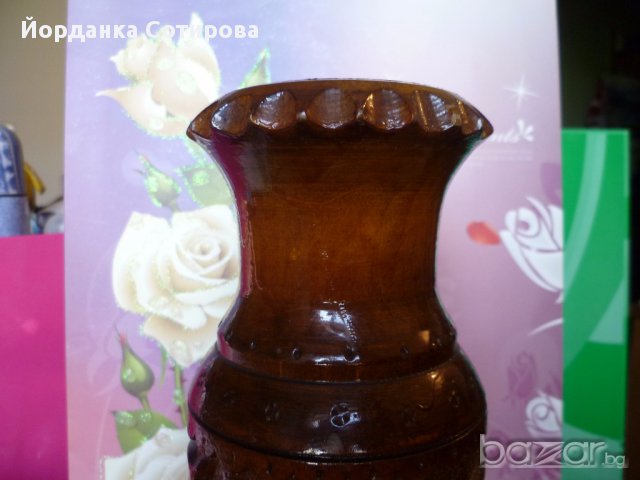 Красива ваза с дърворезба, снимка 2 - Вази - 14391731