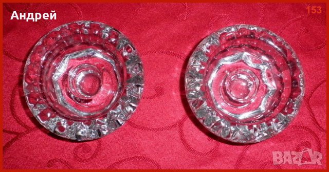 Комплект кристални свещници за романтична среща,изработени във Франция, снимка 3 - Декорация за дома - 23421799