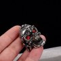 Пръстен мъжки стомана череп+камъни,., снимка 1