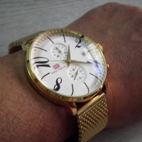 Мъжки позлатен часовник хронограф, снимка 1 - Мъжки - 21596642