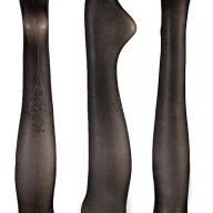 Jolie Folie 30DEN фигурален черен чорапогащник с ръб прозрачен сребрист чорапогащник 40-85кг, снимка 2 - Бельо - 16884730