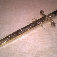 нож сабя-златна кама с ножница-метални-38х11см-внос швеицария, снимка 4 - Колекции - 23662044
