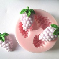 Мини грозде 3 малки чепки силиконов молд форма декорация торта фондан шоколад и др., снимка 1 - Форми - 21437550
