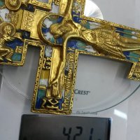 Антикварен бронзов кръст с позлата и емайл/Царска Русия/1850 год., снимка 8 - Антикварни и старинни предмети - 22472597