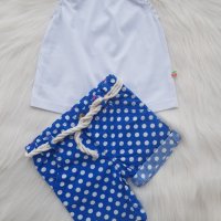 Къси панталонки и блузка 6-9 месеца, снимка 1 - Комплекти за бебе - 25174797