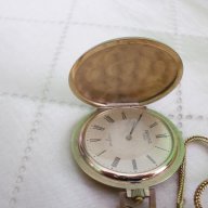 Швейцарски позлатен джобен часовник с веришка, снимка 4 - Джобни - 17353247