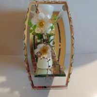 Ваза за цветя-в стъклена,огледална рамка-2., снимка 2 - Вази - 21523854