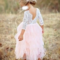 Детска рокля ефирна бледо лилава 2/3/4 год. Ново, снимка 4 - Детски рокли и поли - 24207195