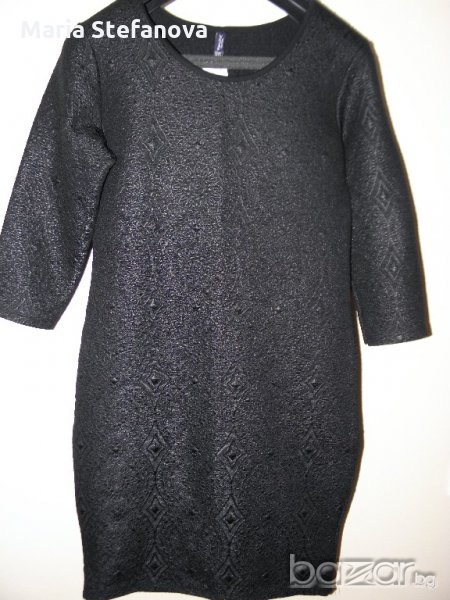 Нова елегантна рокля в черно с гравирани фигурки, снимка 1