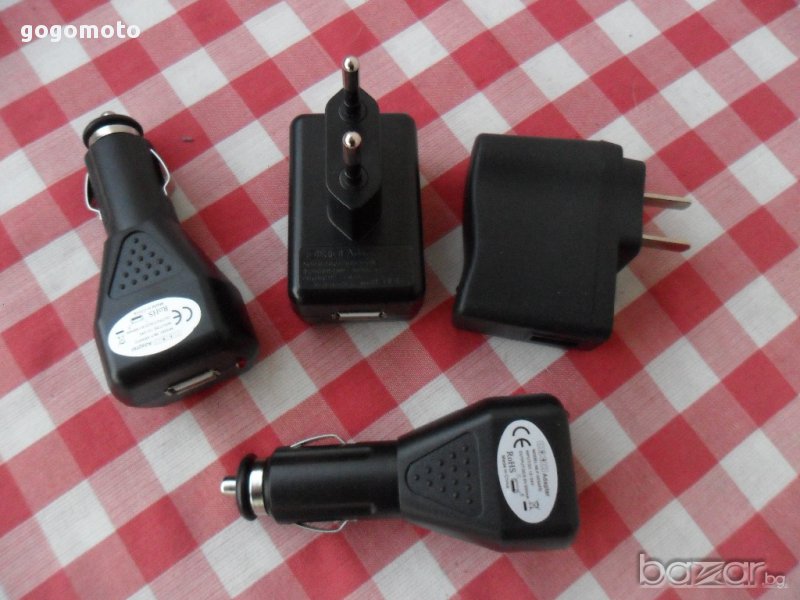 USB зарядно за телефон, gsm, таблети, НОВИ и др. на 220v  и 12 v, снимка 1