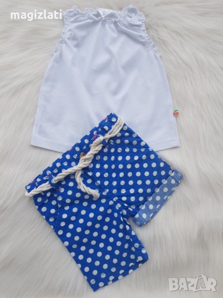 Къси панталонки и блузка 6-9 месеца, снимка 1