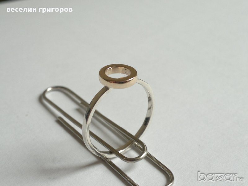 пръстен сребро и злато, снимка 1