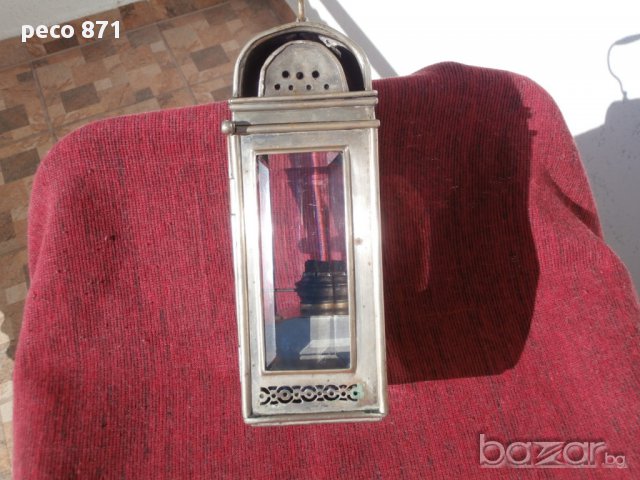 Рядък стар ветроупорен фенер, снимка 2 - Антикварни и старинни предмети - 17246054
