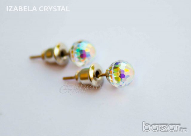 Обеци Сваровски с винтчета Crystals from SWAROVSKI®, снимка 6 - Обеци - 10523865