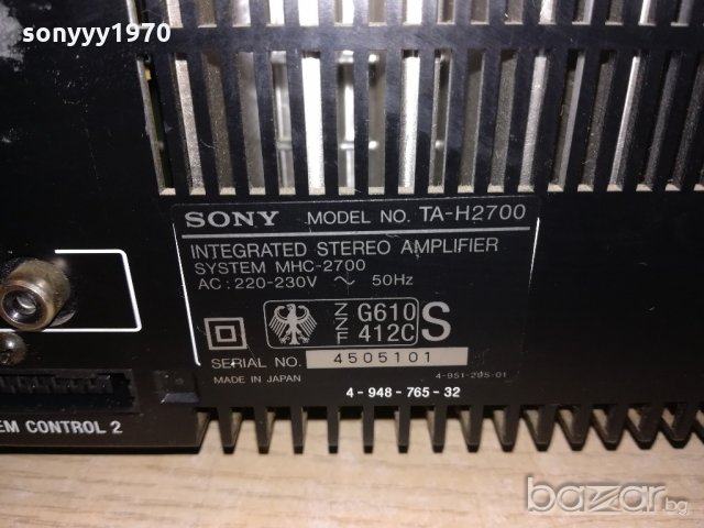 sony ta-h2700 amplifier made in japan-внос швеицария, снимка 10 - Ресийвъри, усилватели, смесителни пултове - 21242642