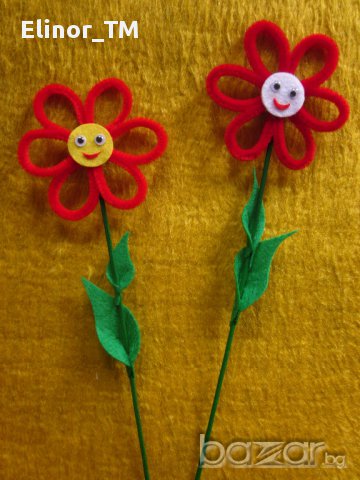 Цветя от плюшени пръчки, снимка 9 - Други - 9679579