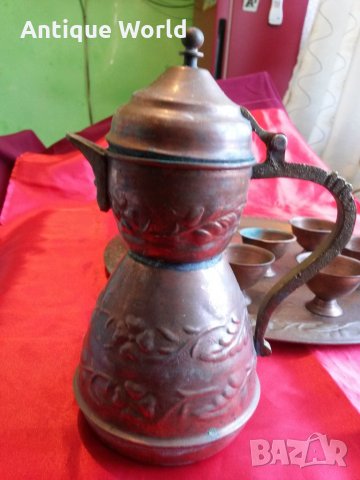 Много Стар Турски Меден Бакърен Сервиз , снимка 5 - Антикварни и старинни предмети - 25414019