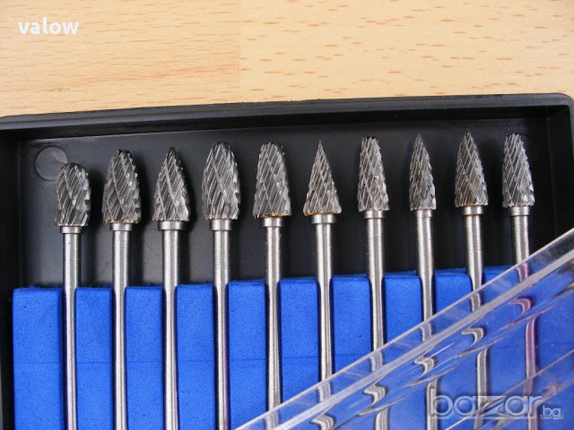 Фрезери борфрези борчета твърдосплавни к-т 10 бр Дремел Dremel cnc, снимка 4 - Други инструменти - 11083412