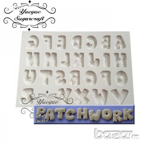 Латиница Букви Азбука шевове главни печатни букви силиконов молд форма за украса торта с фондан