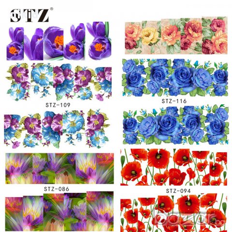 # 6  МОДЕЛ 50 БР ЦВЕТЯ татос ваденки водни стикери за нокти маникюр