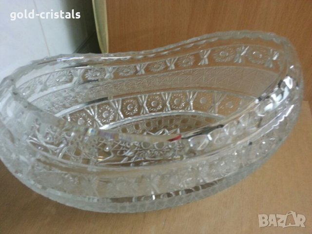  кристална купа овална, снимка 2 - Антикварни и старинни предмети - 24537685