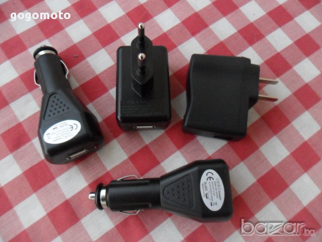 USB зарядно за телефон, gsm, таблети, НОВИ и др. на 220v  и 12 v, снимка 1 - Оригинални батерии - 12442020