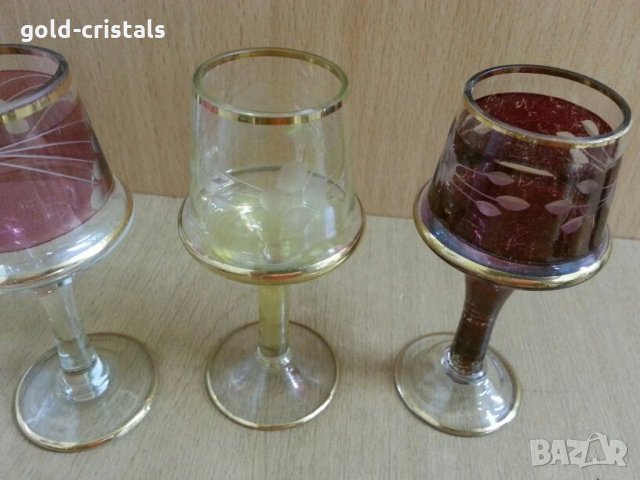 Стари стъклени чашки, снимка 2 - Антикварни и старинни предмети - 25384316