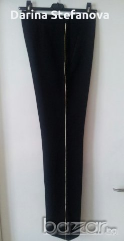 Нов черен панталон с кант, снимка 2 - Панталони - 20106518