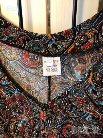 Удобна трикотажна рокля с къс ръкав, размер L, снимка 3 - Рокли - 21947096