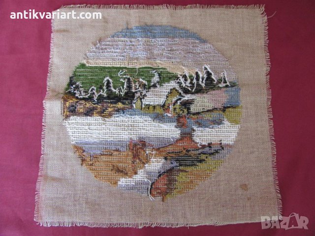 19 век Стари Ръчно Шити Гоблени 2 броя Загреб, снимка 9 - Антикварни и старинни предмети - 25417510