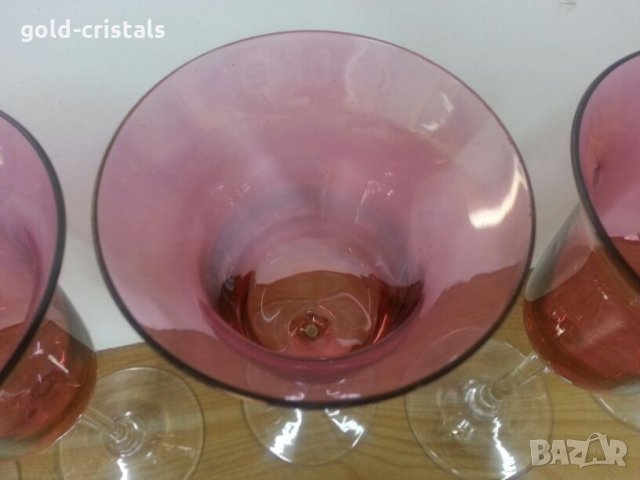 Сервиз чаши за вино цветно стъкло, снимка 10 - Антикварни и старинни предмети - 22450614